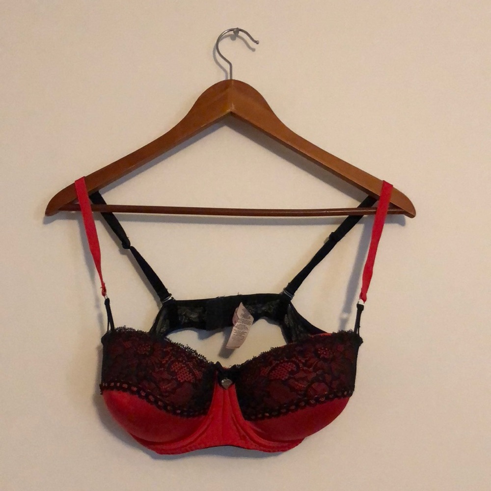 La SENZA Red & Black Lace Bra 36D